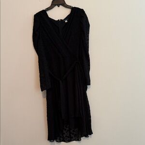Tommy Hilfiger Black Long Sleeve Wrap Dress